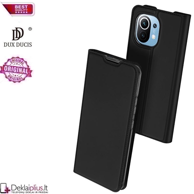 Dux Ducis dirbtinės odos atverčiamas dėklas - juodas (telefonams Xiaomi Mi 11) Dux Ducis dirbtinės odos atverčiamas dėklas - juodas (telefonams Xiaomi Mi 11)